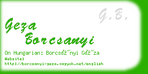 geza borcsanyi business card